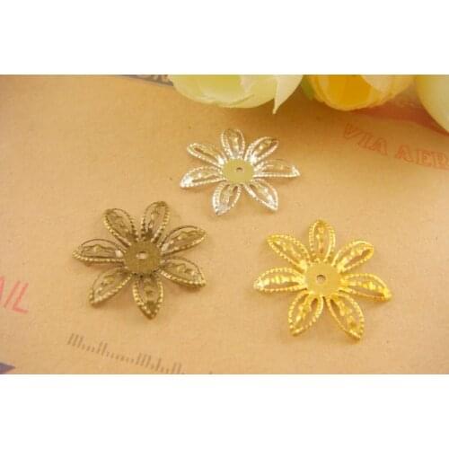 50pieces/lot 17MM metal Filigree Leaf headwear accessories Jewelry DIY Components