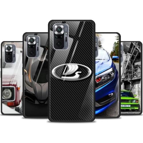 Russia Lada Car For Xiaomi Redmi K40 K30 K20 9T 9C 9A 9 8A 7 Pro Plus Tempered Glass Phone Case