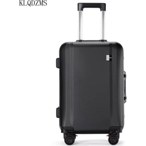 KLQDZMS 20"22"24"26inch ABS+PC Rolling Luggage Spinner Men Trolley Travel suitcase Women Aluminum Frame Carry On Suitcases