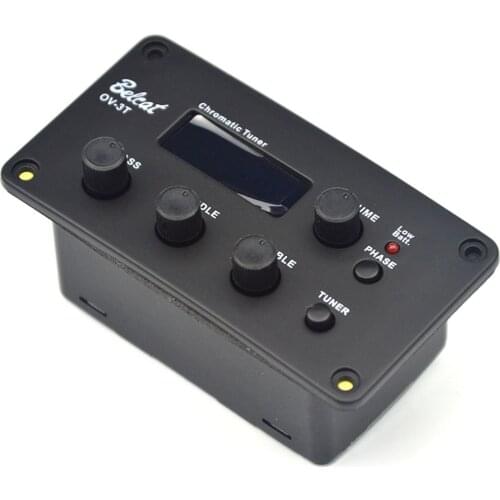 Belcat OV-3T 3Band EQ Guitar Pickup with LCD Tuner fit for silm Baby Guitar 3 Band Equalizer Preamp