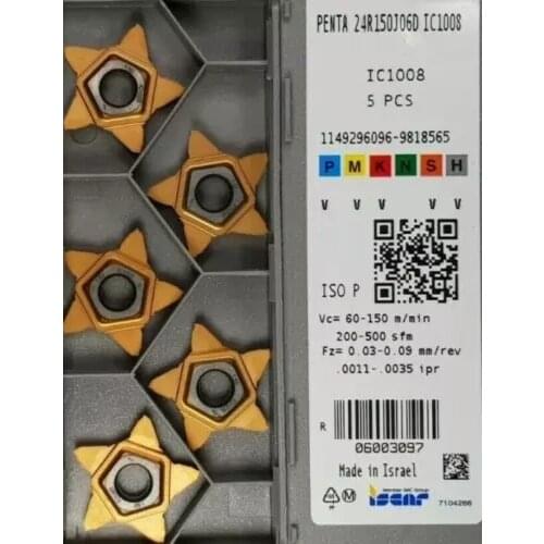 5 PCS CARBIDE INSERT PENTA 24R150J06D IC1008