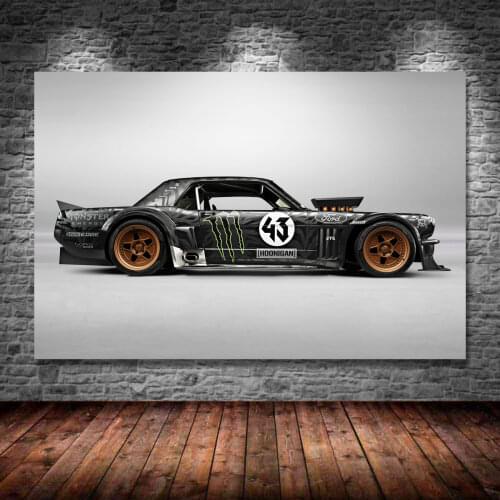 Modern PaintingFords Mustang Hoonigan ASD RTR Drift Tuning Muscle Car Wall Art Picture Posters Canvas Prints for Home Decor