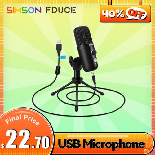 FDUCE Computer Microphone USB Plug Professional Studio PC Mic with Tripod for Gaming Streaming Podcast Chatting
