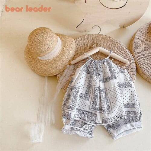 Bear Leader Kids Girls Fashion Summer Clothes Sets New Girl Baby National Dot Print Outfits 2Pcs Children Casual Clothing 1-6Y