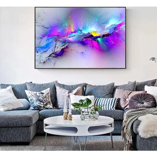 Colorful Abstract Canvas Paintings On The Wall Posters And Prints Modern Cloud Wall Pictures For Living Room Cuadros Decoration