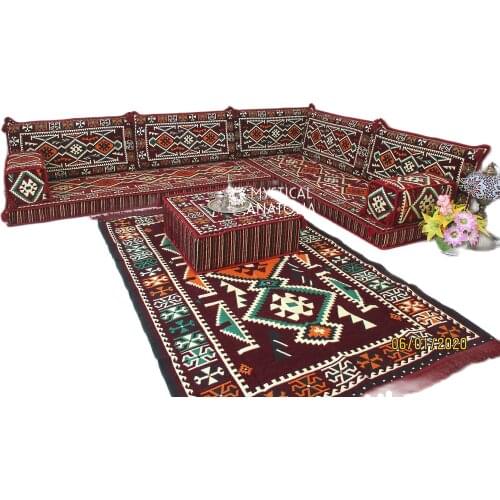 L Shape Arabic Corner Floor Seating Sofa Majlis Cushions Oriental Jalsa Bench Area Traditional Arab Sofas Furniture Toshak