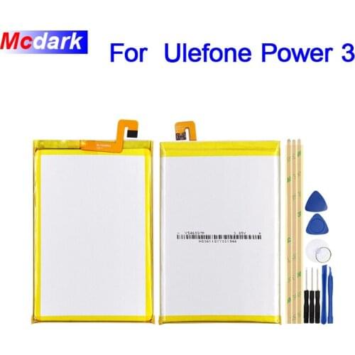 Mcdark 6080mAh Battery For Ulefone Power 3 Batterie Bateria Accumulator AKKU ACCU PIL Mobile Phone+tools