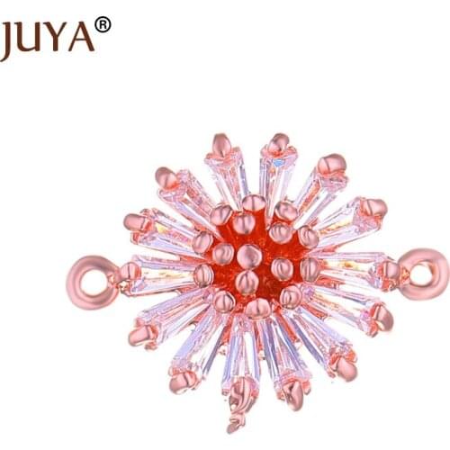 Diy fashion bracelets necklace earrings accessories findings luxury Austrian crystal flower charm connectors for jewelry making