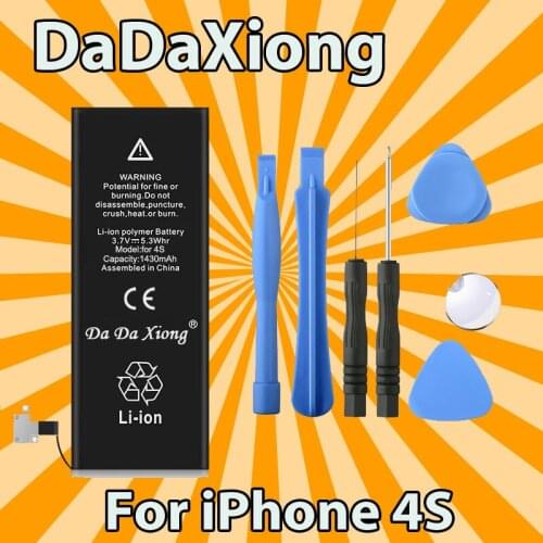 Original Da Da Xiong Battery For iPhone 4S 4GS 1430mAh Real Capacity With Machine Tools Kit Replacement Batteries