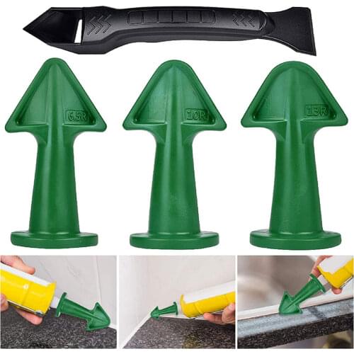 Plastic Scraper Grout Tile Silicone Spatula Kit Caulking Nozzle Sealant Spatula Set 4pcs, Applicator Epoxy Piston Accessories