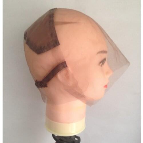 Full Lace Wig Cap Swiss Lace Hairnet Full Hand Made For Customizing Wigs With Adjustable Straps