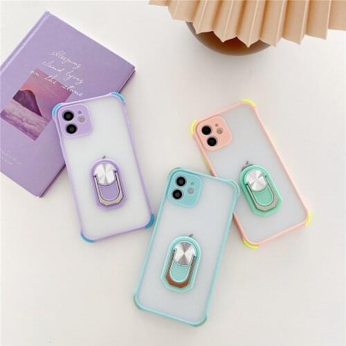 Shockproof Car Holder Ring Phone Case For Samsung S21 Plus S20 FE A52 A72 A51 A71 A32 F62 Note 10 20 Ultra Lite Soft Cover Coque