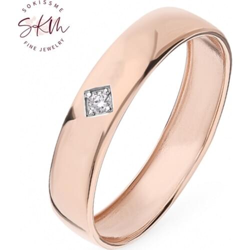 SKM Vintage designer 14k rose gold diamond ring for women brand designer Engagement rings designer Promise Luxury Fine Jewelry