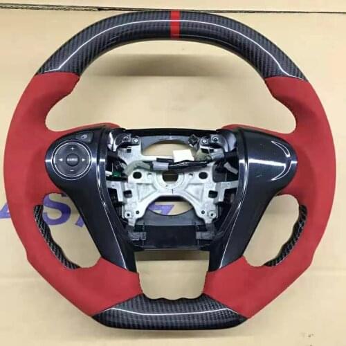 Cuatomized Carbon Fiber Sports Steering Wheel Perforated Leather compatible for Honda Accord Crosstour 2014-2016