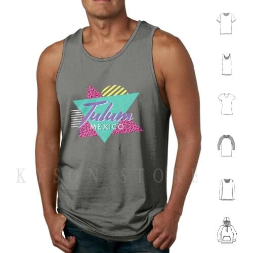 Tulum Mexico 80’s 90’s Vintage Travel Tank Tops Vest Sleeveless Tulum Mexico Travel 80s 90s Destination Souvenir Retro