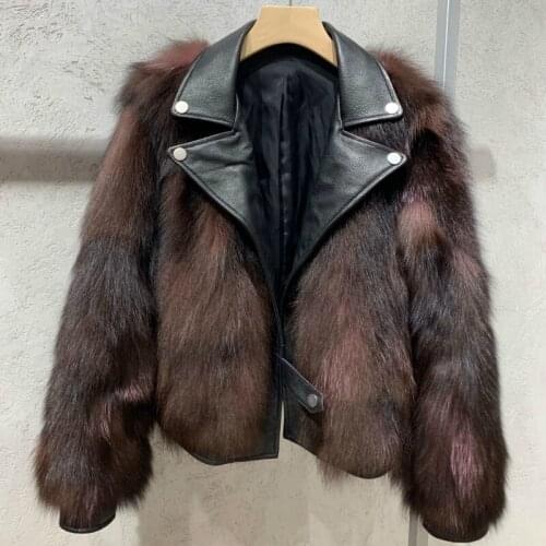 Vogue New New Real Fur Coat Winter Jacket Women Natural Fox Fur Genuine Leather Outerwear Streetwear Thick Warm Luxury Brand