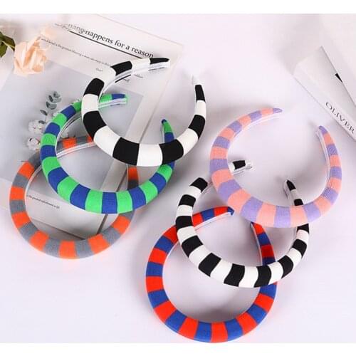 Fashion retro broad-brimmed hairpin girls European American simple wild female headband color matching headband hair accessories