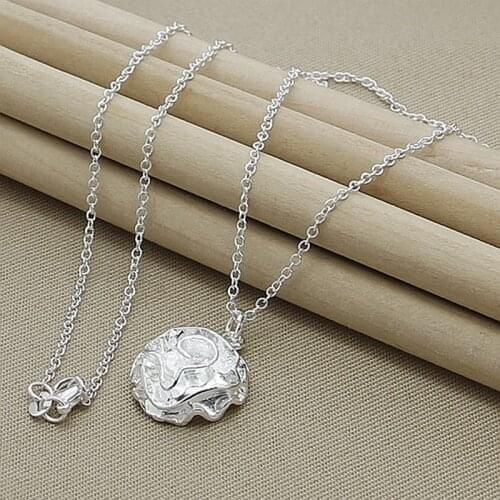 High Quality Fashion 925 Sterling Silver Rose Flower Pendant Necklace For Women Valentines Day Gift