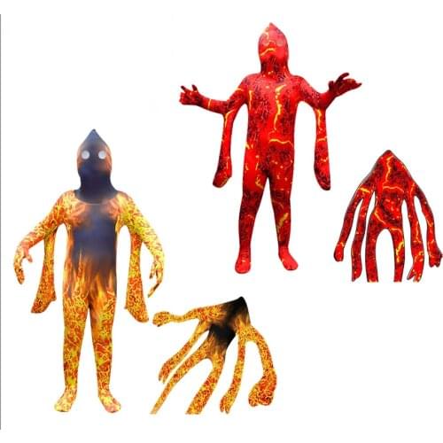 2021 Halloween parade clothes children cosplay magma costume horror spoof tight-fitting one-piece child carnival night costume