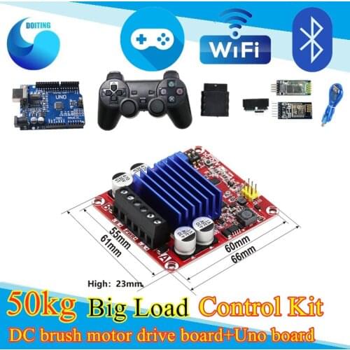 240W High power DC brush motor drive board+Uno board +wifi/bluetooth/ handle For Big load Hybrid control tracked wheeled vehicle