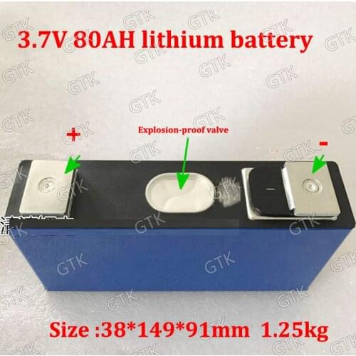 3PCS 3.7v 80AH lithium ion bateria for diy 12V 48V 400AH 3000W Energy storage caravan RV scooter golf cart EV tour car ebike