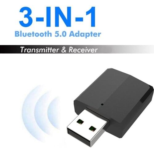 3-in-1 USB Bluetooth 5.0 Audio Transmitter/Receiver Adapter For TV/PC/Car Grace Wirelessly Transfer USB 5V Power Supply