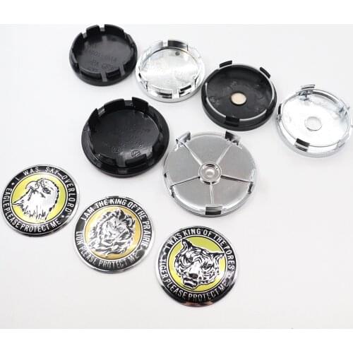 4pcs 56mm 60mm Tiger Lion Eagle logo car emblem Wheel Center Hub Cap auto Rim refit dust-proof Creative badge covers sticker