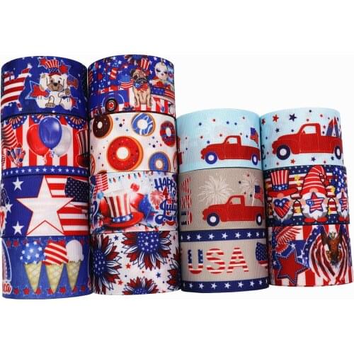 5 yards 1-1/2 inch American cartoon pattern handmade DIY heat transfer ribbon webbing threaded belt ribbed ribbon satin ribbon