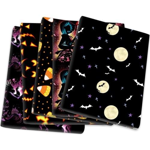 50*145cmChristmas Halloween Patchwork Flower Polyester Cotton Fabric for Tissue Sewing Quilting Needlework DIY Dressing,1Yc18571