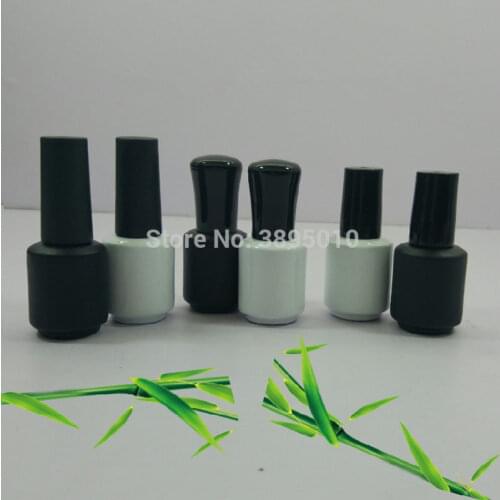 8ml white black elegant colored custom empty uv gel nail polish bottle With Brush Cap F1023
