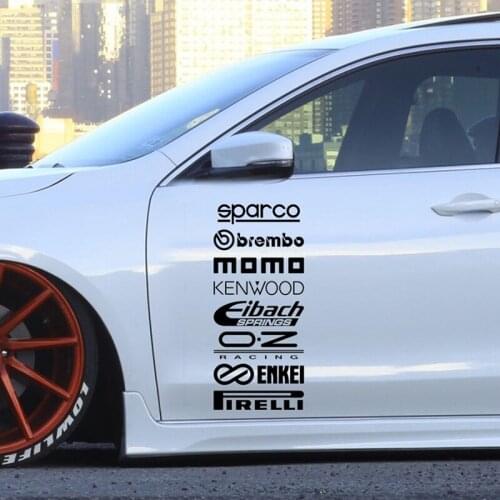 8Pcs Car Door Stickers Kit Sponsor Technical Reflective Racing Sticker Automobiles Exterior Accessories Vinyl Decals T-00593