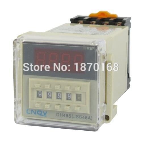 AC 110V SPST 8P 0.01S - 9999H Timer Delay DIN rail time relay, DH48S-1Z 3u socket