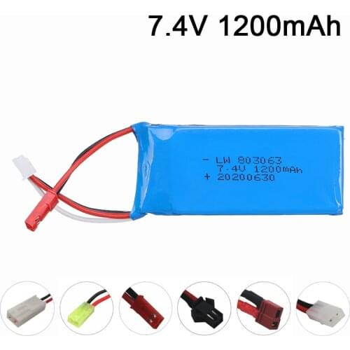 7.4V 1200mAh 30C Lipo battery For Yizhan X6 H16 MJX X101 X102 remote control quadrocopter 7.4V 1200mAh 2S lipo battery 803063