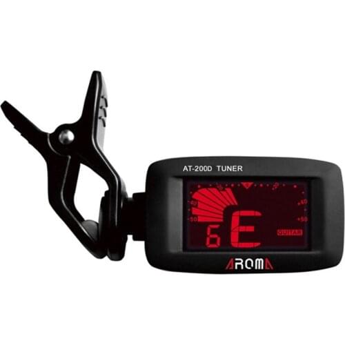 Aroma At-200D Clip on Guitar Tuner Portable Universal Digital Tuner for Chromatic Guitar Bass Ukulele Violin