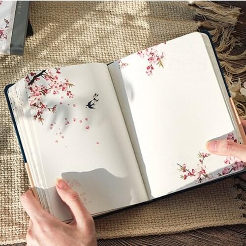Color Inside Page Notebook Chinese Style Creative Hardcover Diary Books Weekly Planner Handbook Scrapbook Beautiful Gift