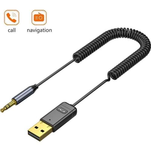 Bluetooth-compatible Adapter HiFi Sound Quality Hands-free Calls Black Plug Play AUX Wireless Bluetooth-compatible Transmitter f