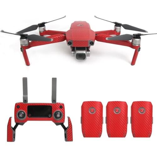 BRDRC 3D Carbon Grain Stickers Waterproof PVC Wrap Skin Decal Sticker Kit For DJI Mavic 2 PRO/ZOOM Drone+RC