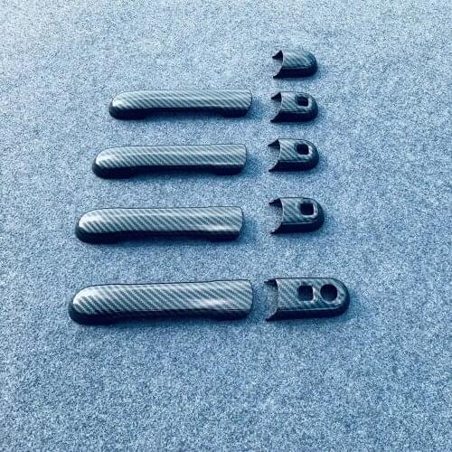 For Suzuki Solio 2021 2022 ABS Car-Styling Exterior Door Handle Pull Carbon Fiber Cover Door Handle Cover Trim Styling