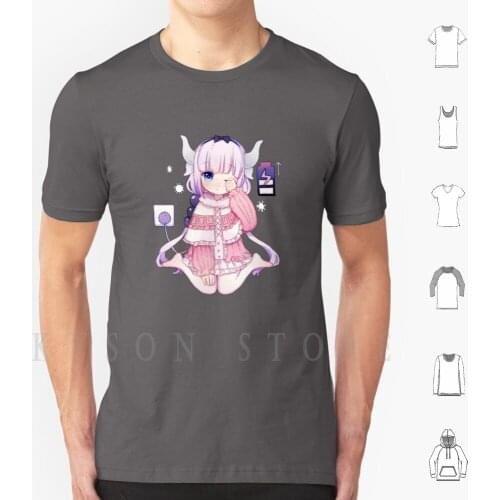 Maid Dragon-Kanna Charging T Shirt Men Cotton Maid Dragon Maid Dragon Kobayashi Kanna Toru Tohru Fafnir Elma Lucoa