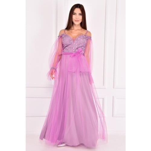 Tül Abiye Lila ZNG14012