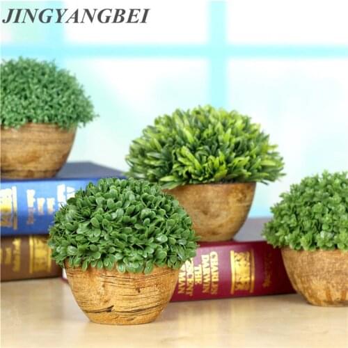Spring Green plants Resin potted bonsai Artificial plant leaf with vase set fake plante Flower desktop plants home decoration