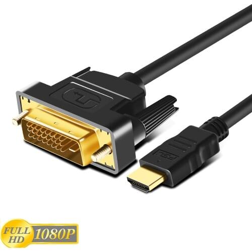 DUPI HDMI to DVI Cable DVI HDMI-compatible Cable Adapter Gold Plated for HDTV DVD Projector PS5 4 3 TVBOX