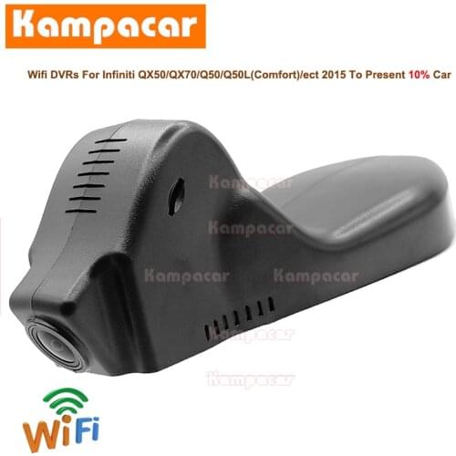 Kampacar Dashcam IF01-D for Infiniti QX50 Q50 Q50L Comfort Concept AWD 2018 To 2020 Y Dual Lens Wifi Car Dvr Auto Video Recorder
