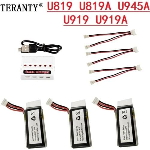 7.4V 350mAh Lipo Battery 402545 2S for U819 U819A U945A U919A RC Helicopter 3D Flip Drone RC Quadcopter Spare Parts With Charger