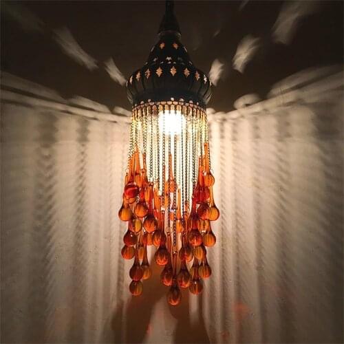 Moroccan Turkish Style Retro Vintage Pendant Light E27 Base Mediterranean Style Decoration Mosaic Hanging Lamp luminaria
