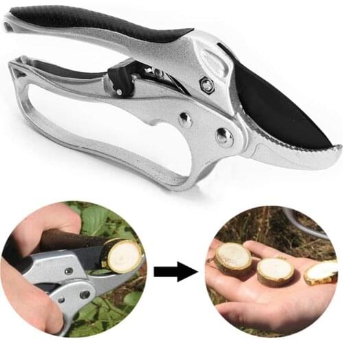Multifunctional Garden Pruning Shears Stainless Steel Ratchet Carbon Steel Pruning Shear Tree Flower Saving Bonsai Cutting Tool