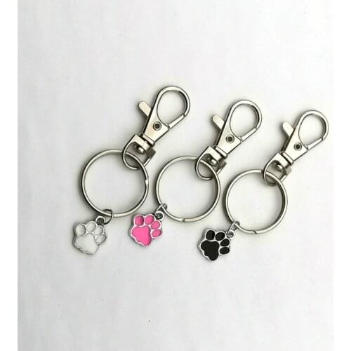New Three-color Dog Claw Pendant Lobster Buckle Keychain Cute Pet Jewelry Accessories Key Ring Fashion Female Gift Charm Bag