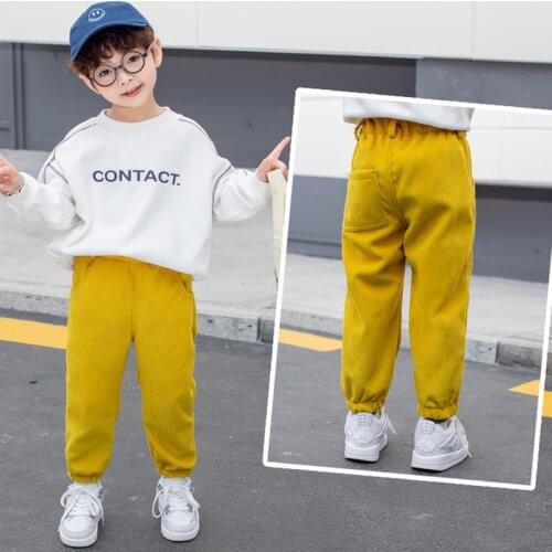 Jargazol Fall Kids Clothes Fashion Winter Warm Little Girls Pants Christmas Fleece Corduroy Trousers Boys Outfits Kids Leggings