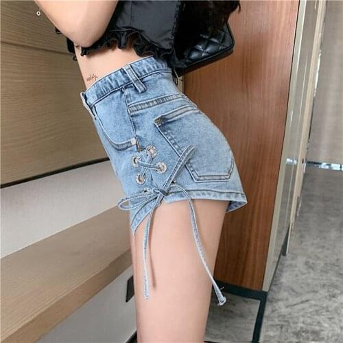 Sexy Summer Women Chic Fashion Ripped Denim Shorts Vintage High Waist Short Jeans Mujer Streetwear Plus Size Jeans