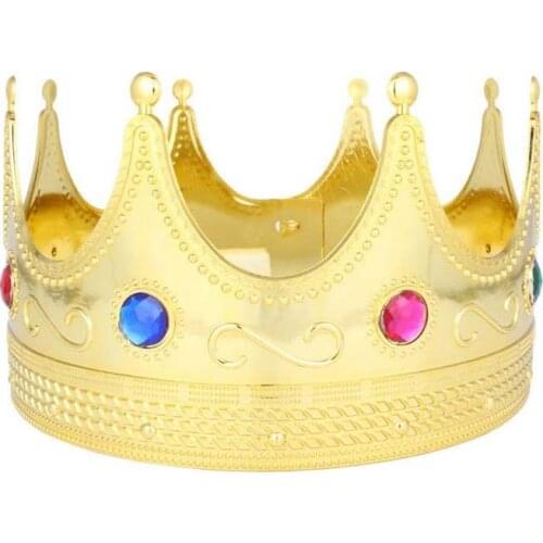 Plastic sponge golden imperial king crown jewelry birthday within